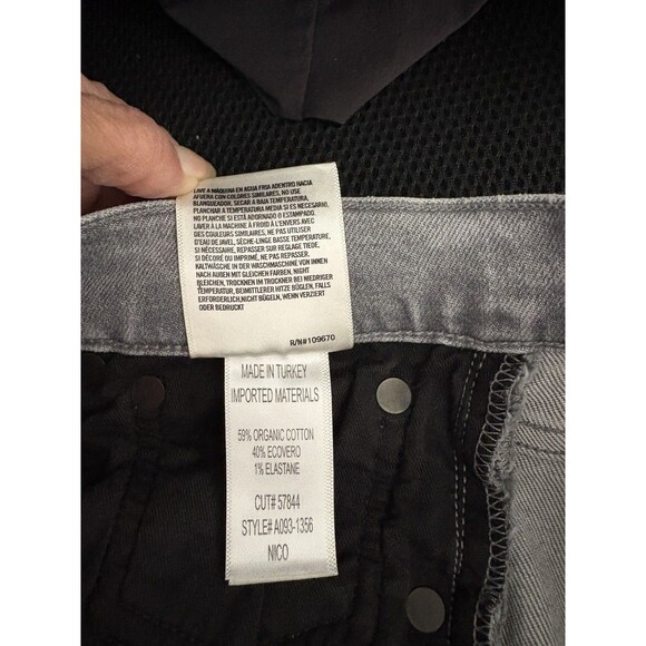 New Agolde Nico Jeans 28 High Rise Slim Straight In Firetold Gray Button Fly New - Picture 10 of 13